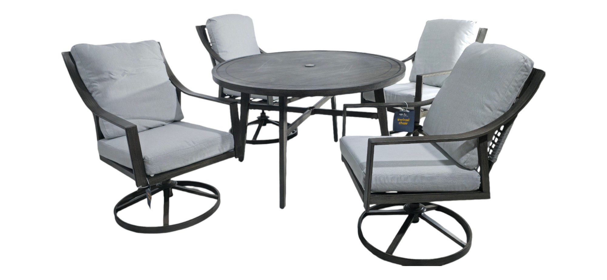 JUEGO DE COMEDOR CON SILLAS GIRATORIAS COM123020