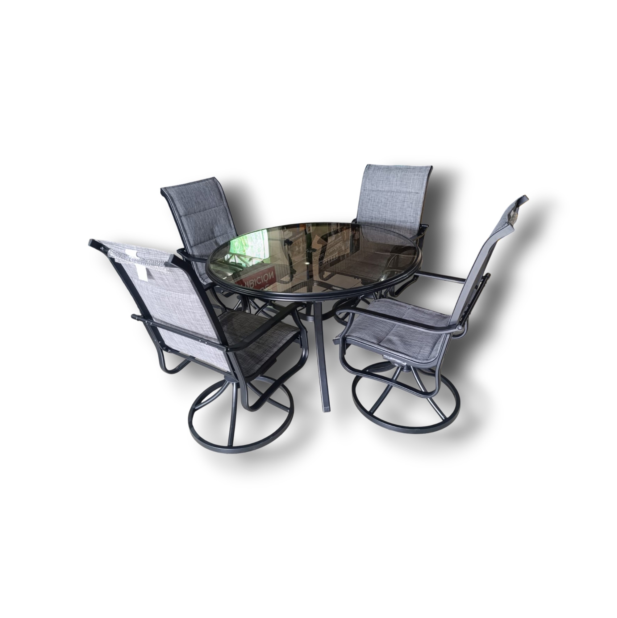 JUEGO DE COMEDOR CON SILLAS GIRATORIAS TAL1248