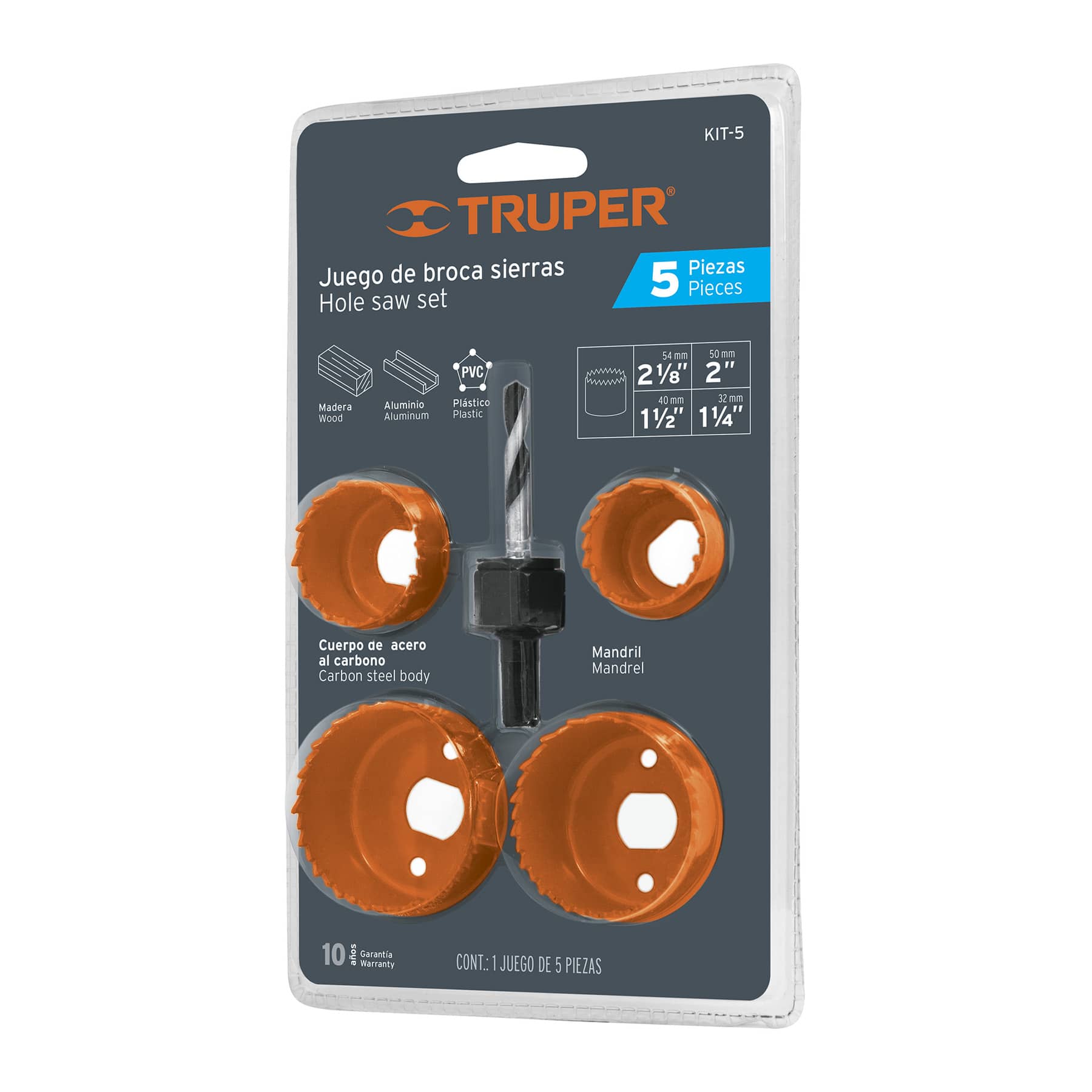 Kit de 5 brocasierras para madera, blíster CÓDIGO: 18081 CLAVE: KIT-5