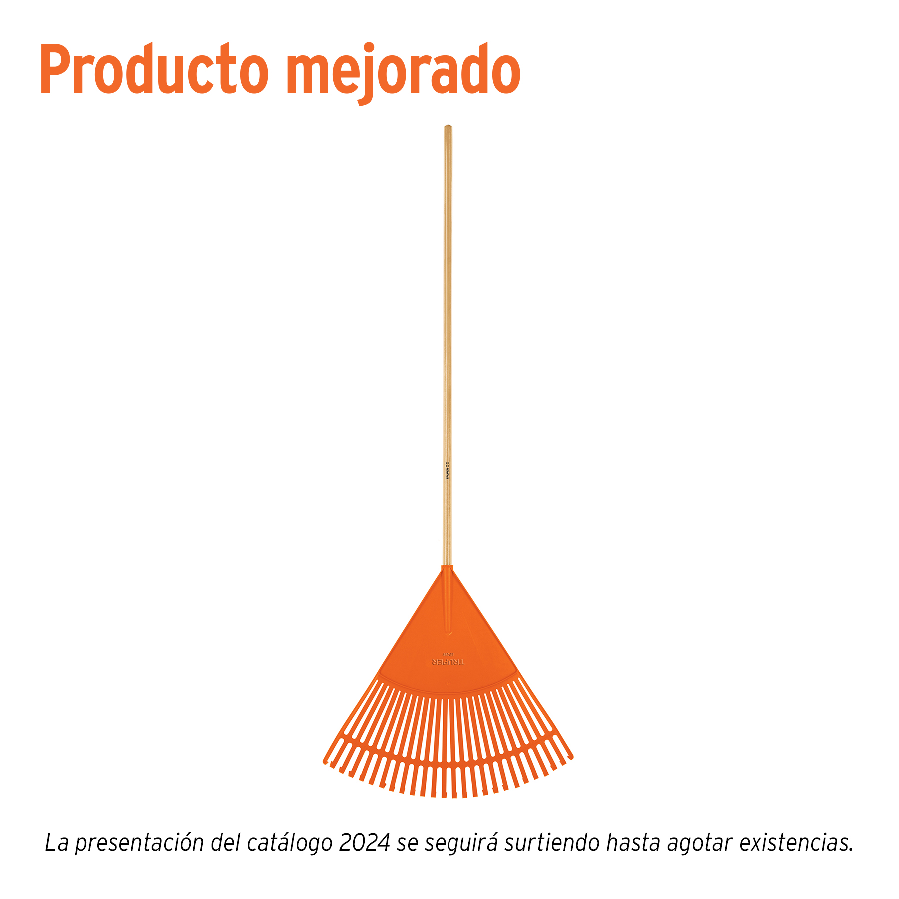 Escoba plástica para jardín, flexible, 26 dientes, mango 48"
