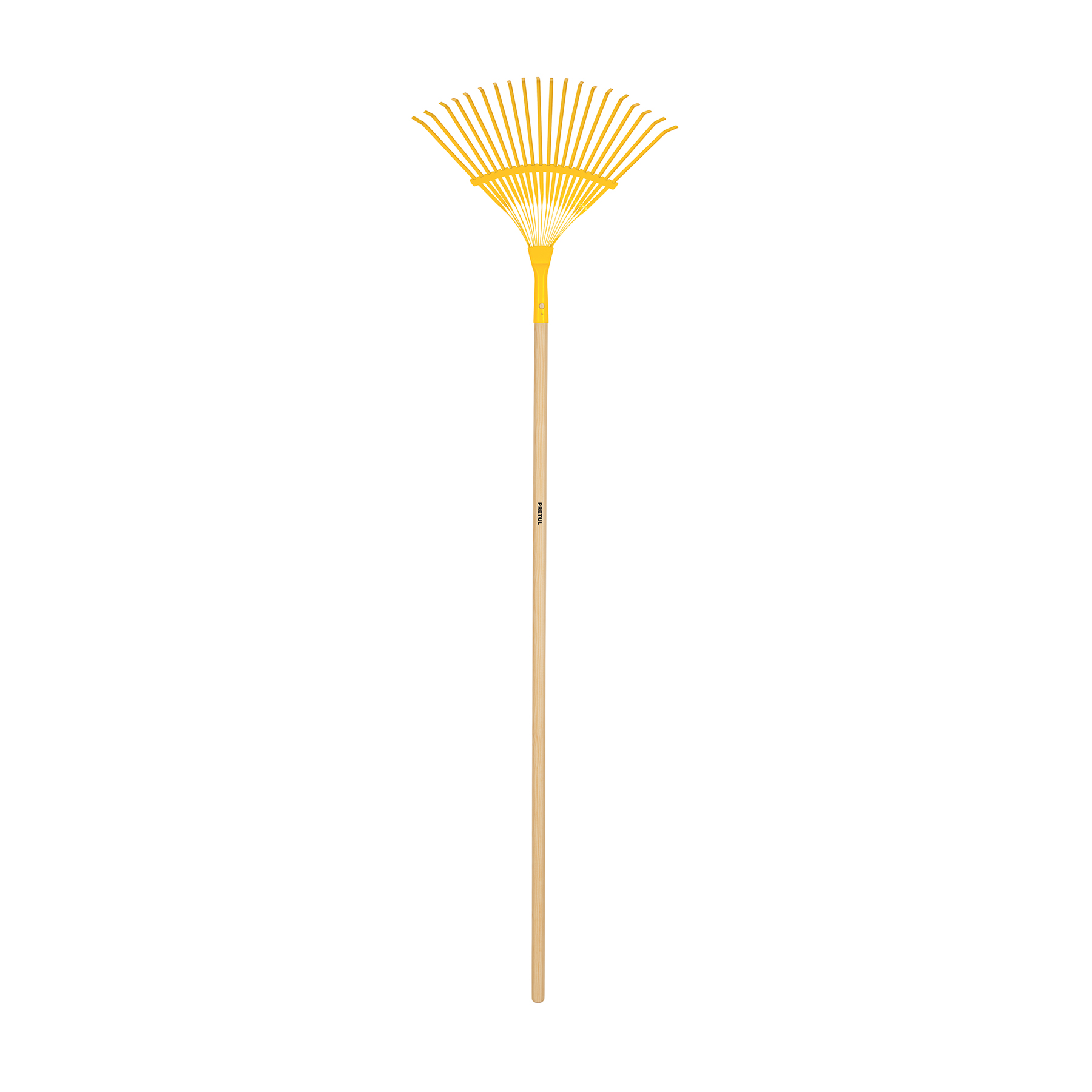 Escoba metálica para jardín, curva, 20 dientes, mango 48"