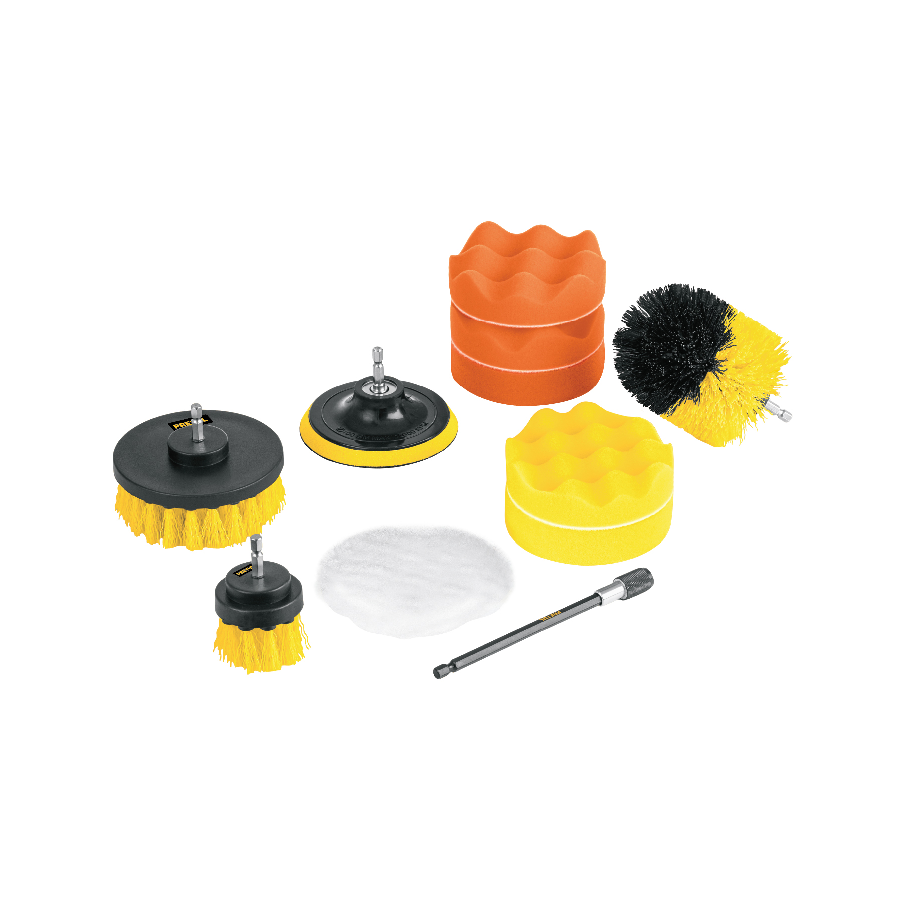 Juego 11 accesorios, limpieza y pulido para taladro, PRETUL