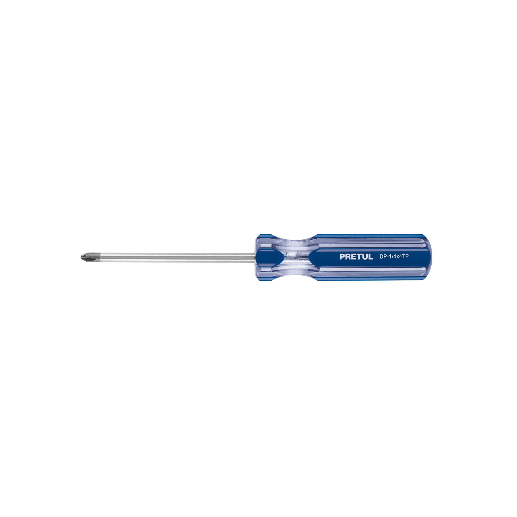 Desarmador de cruz 1/4 x 4" mango de PVC, PRETUL