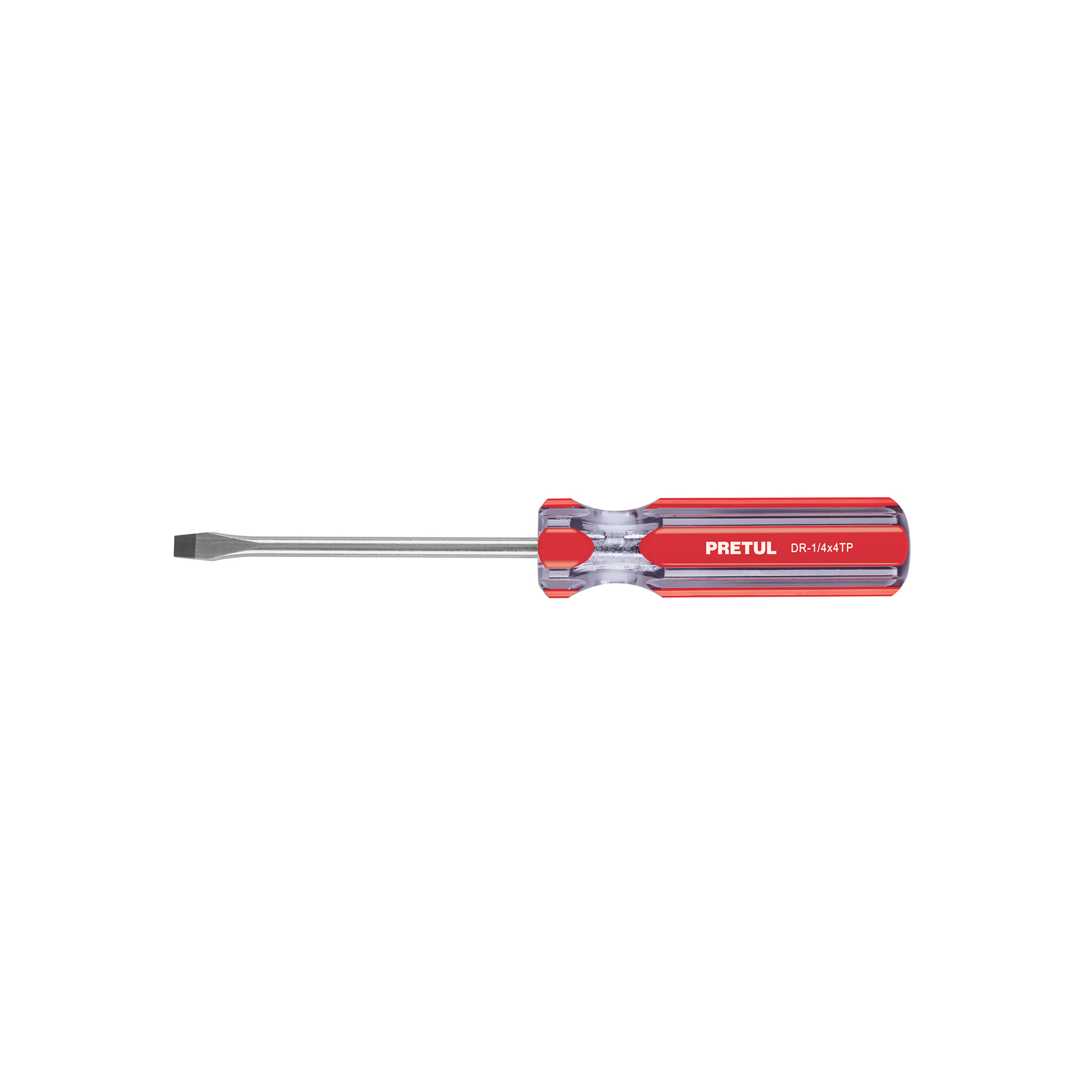 Desarmador plano 1/4 x 4" mango de PVC, PRETUL