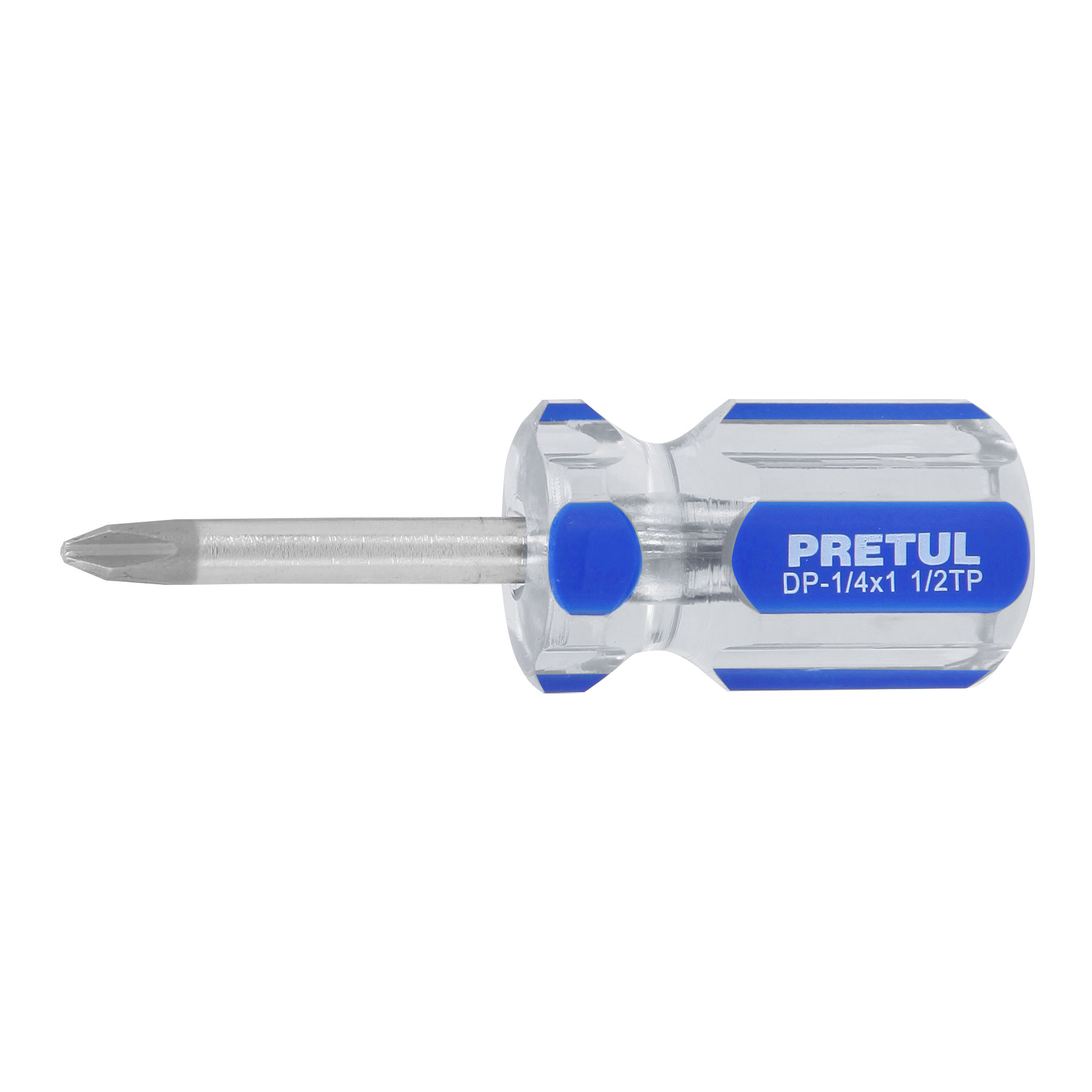 Desarmador de cruz 1/4 x 1-1/2" mango de PVC, PRETUL