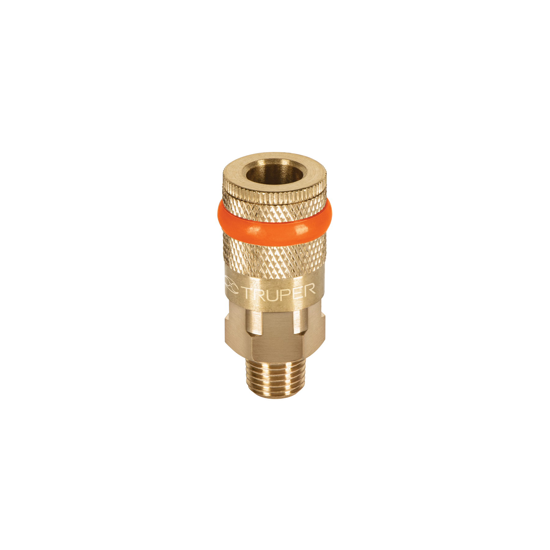 Cople rápido de latón, macho, cuerda 1/4" NPT, TRUPER