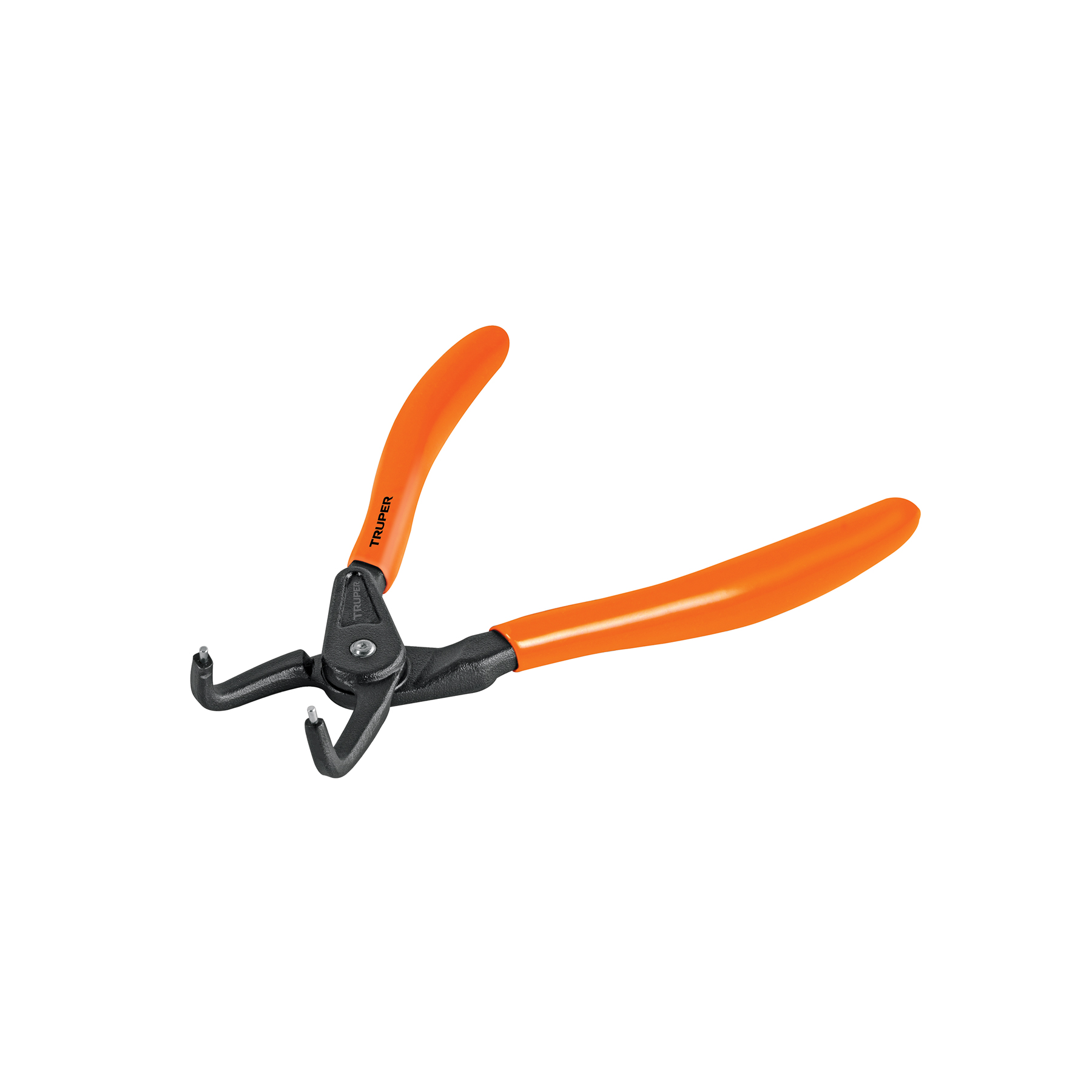 Pinza para cerrar anillos de retención 7", punta 90°, TRUPER