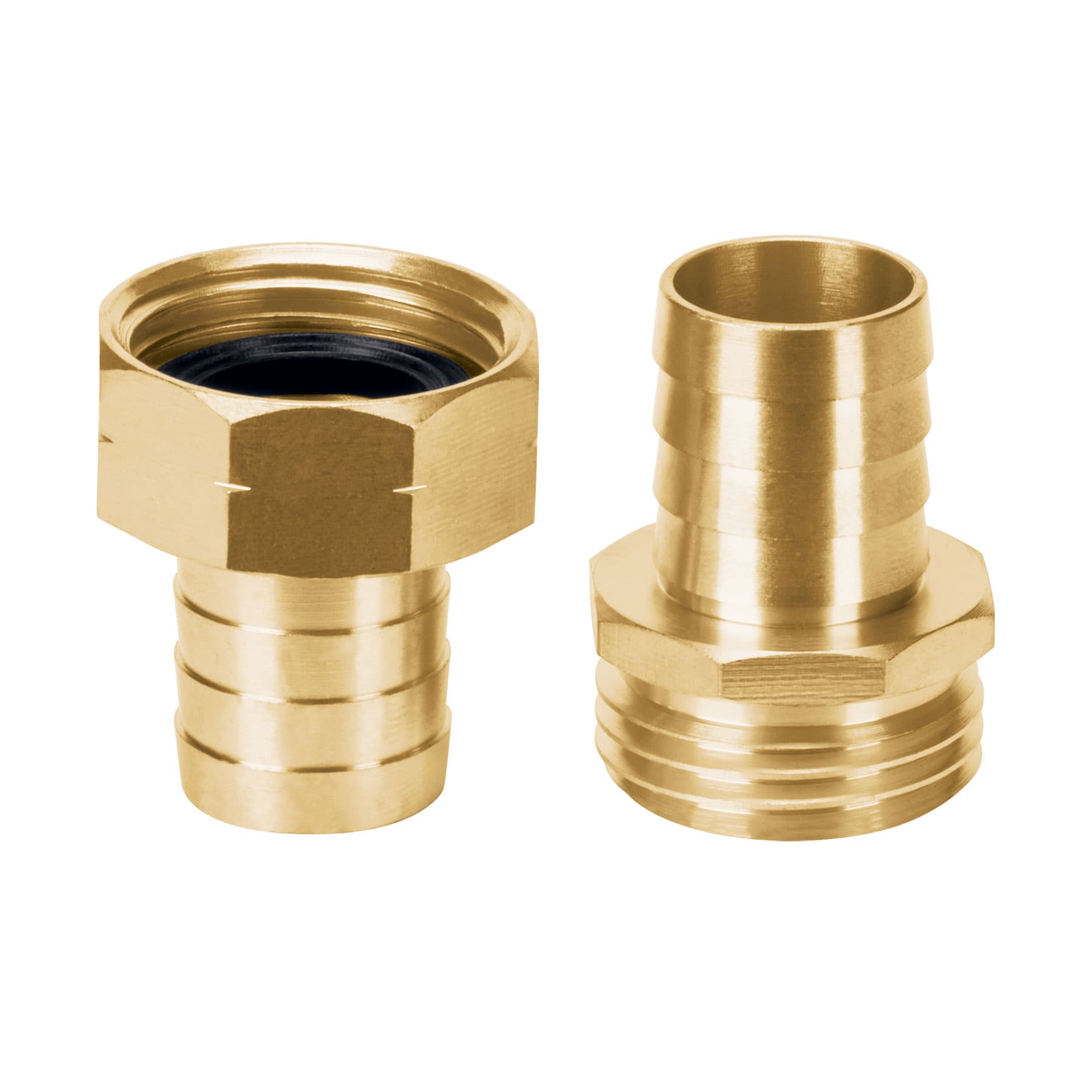 Conectores 3/4" macho y hembra de latón sólido para manguera