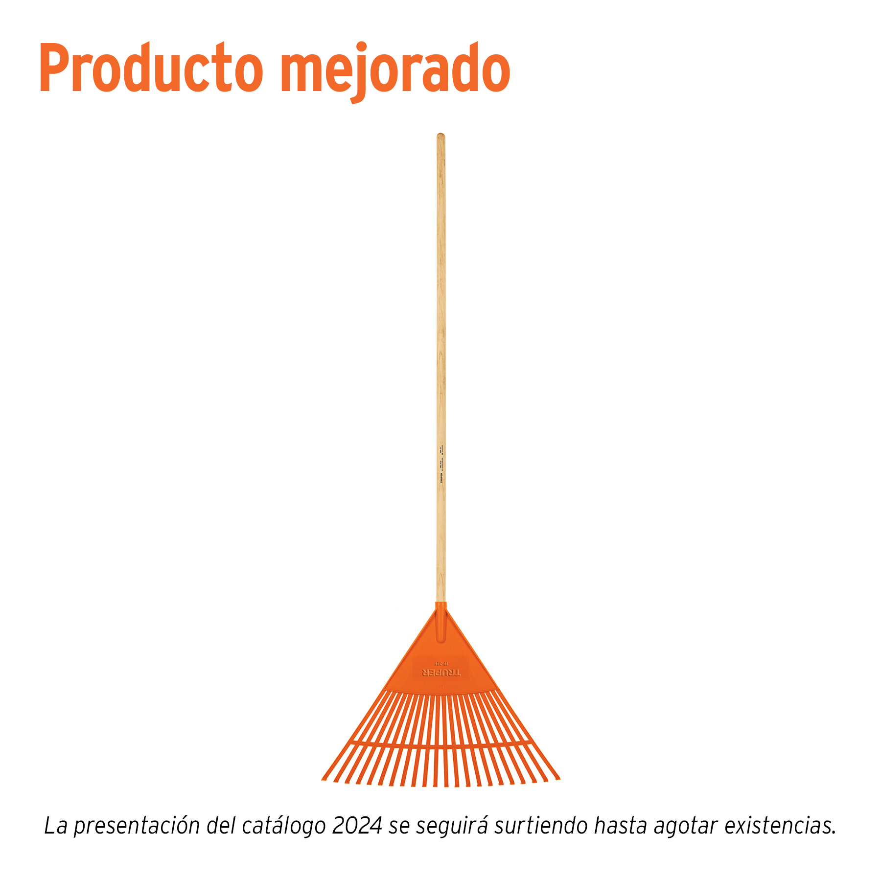 Escoba plástica para jardín, flexible, 22 dientes, mango 48"