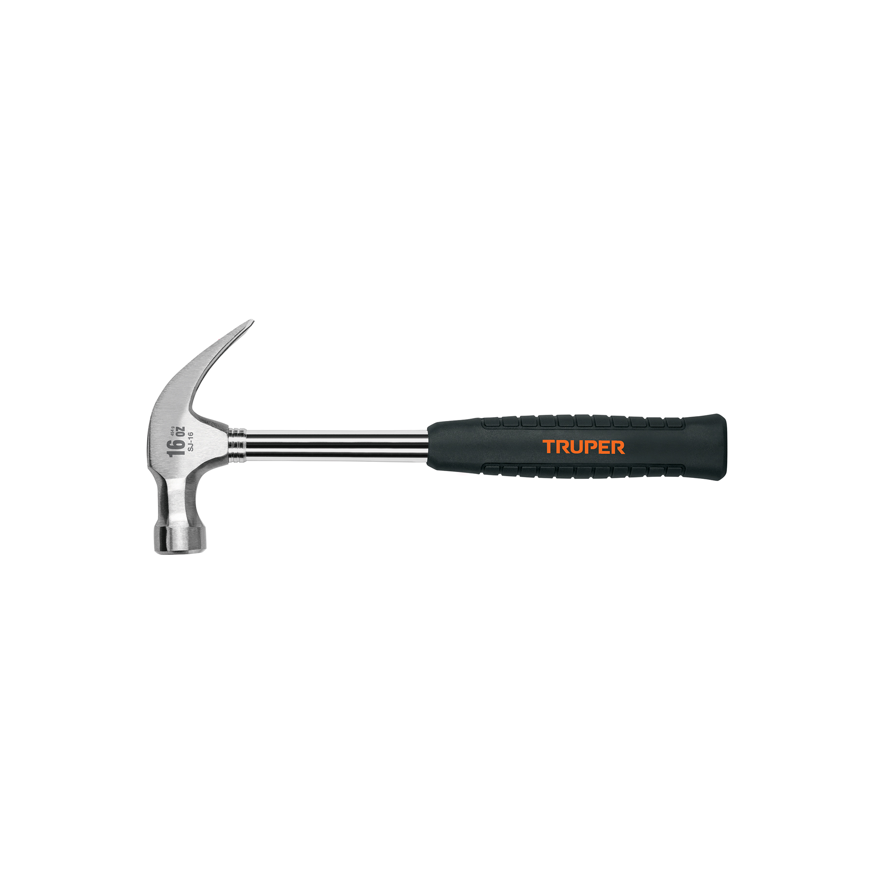 Martillo pulido 16 oz uña curva, mango tubular c/neopreno