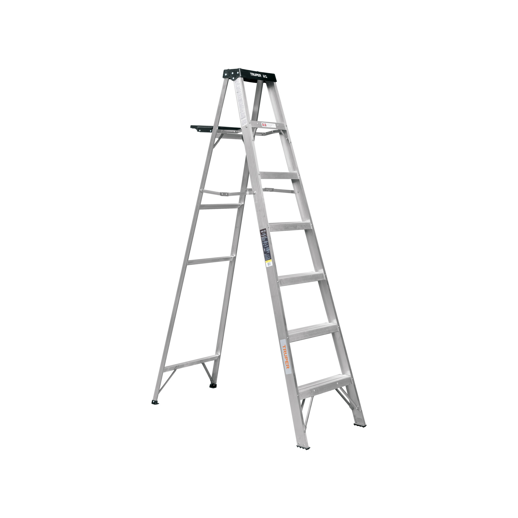 Escalera de tijera, tipo III, 6 peldaños y bandeja, TRUPER