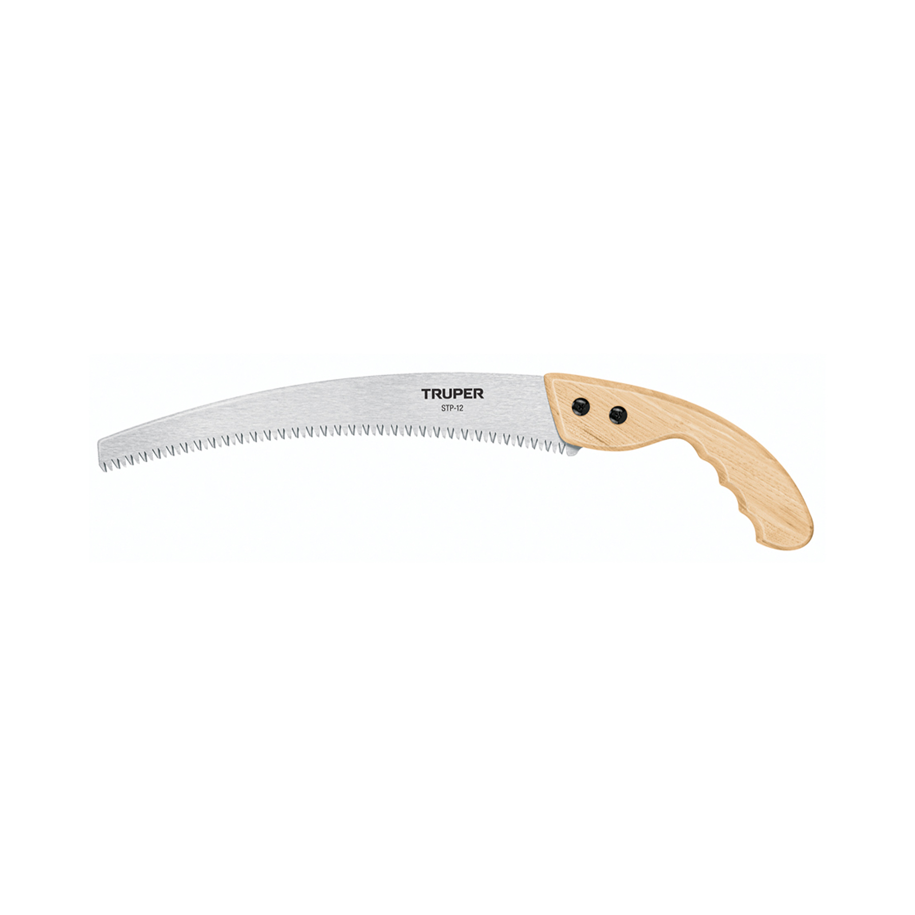 Serrucho de poda 12",hoja curva,6 DPP, mango madera, TRUPER