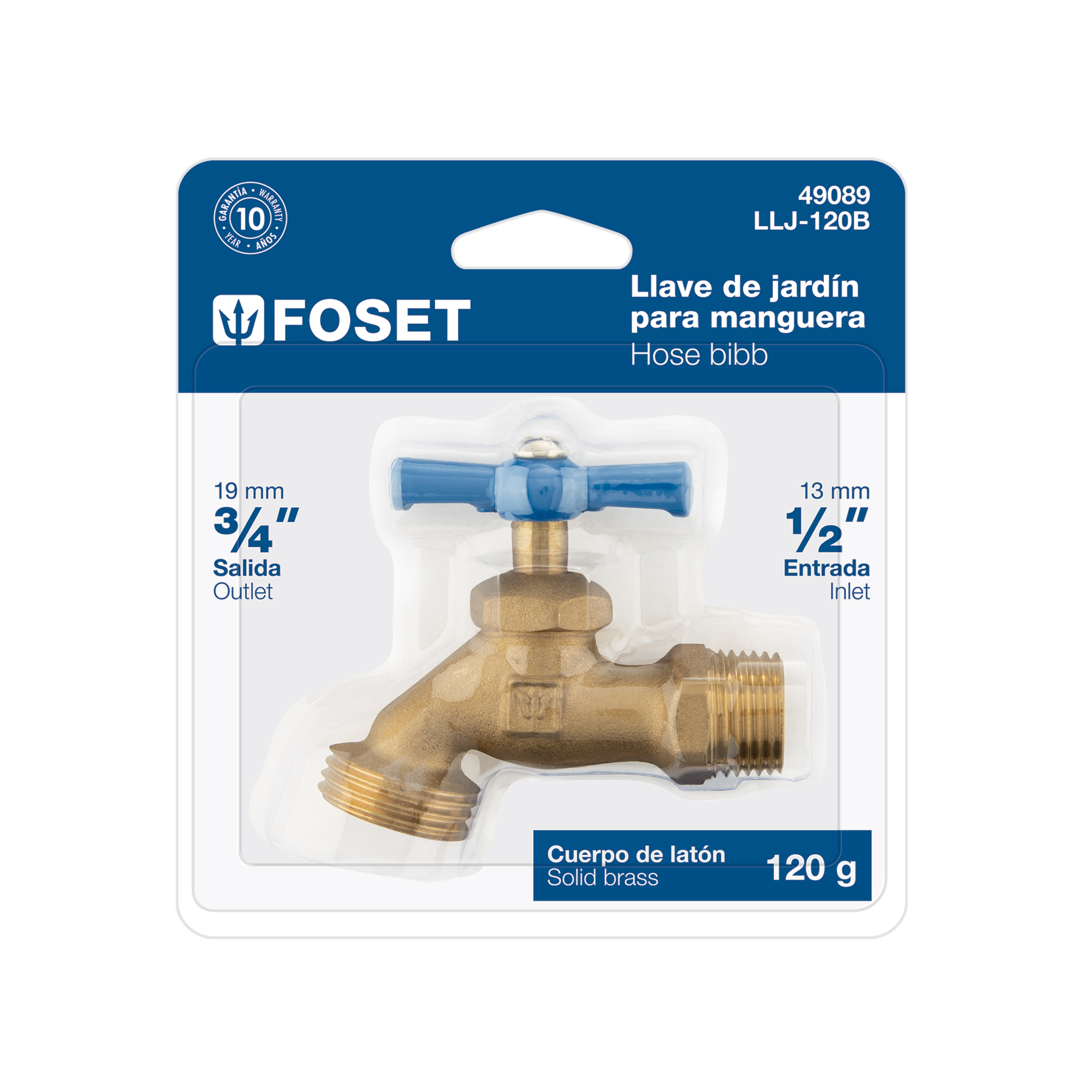 Llave para manguera, latón, 120g, 1/2", blíster, FOSET