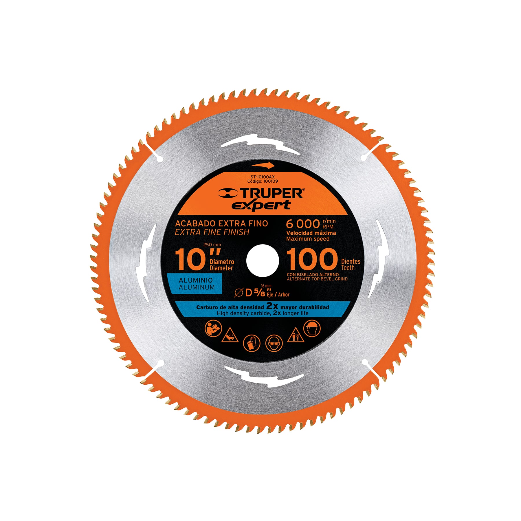Disco sierra 10" p/aluminio, 100 dientes centro 5/8", EXPERT