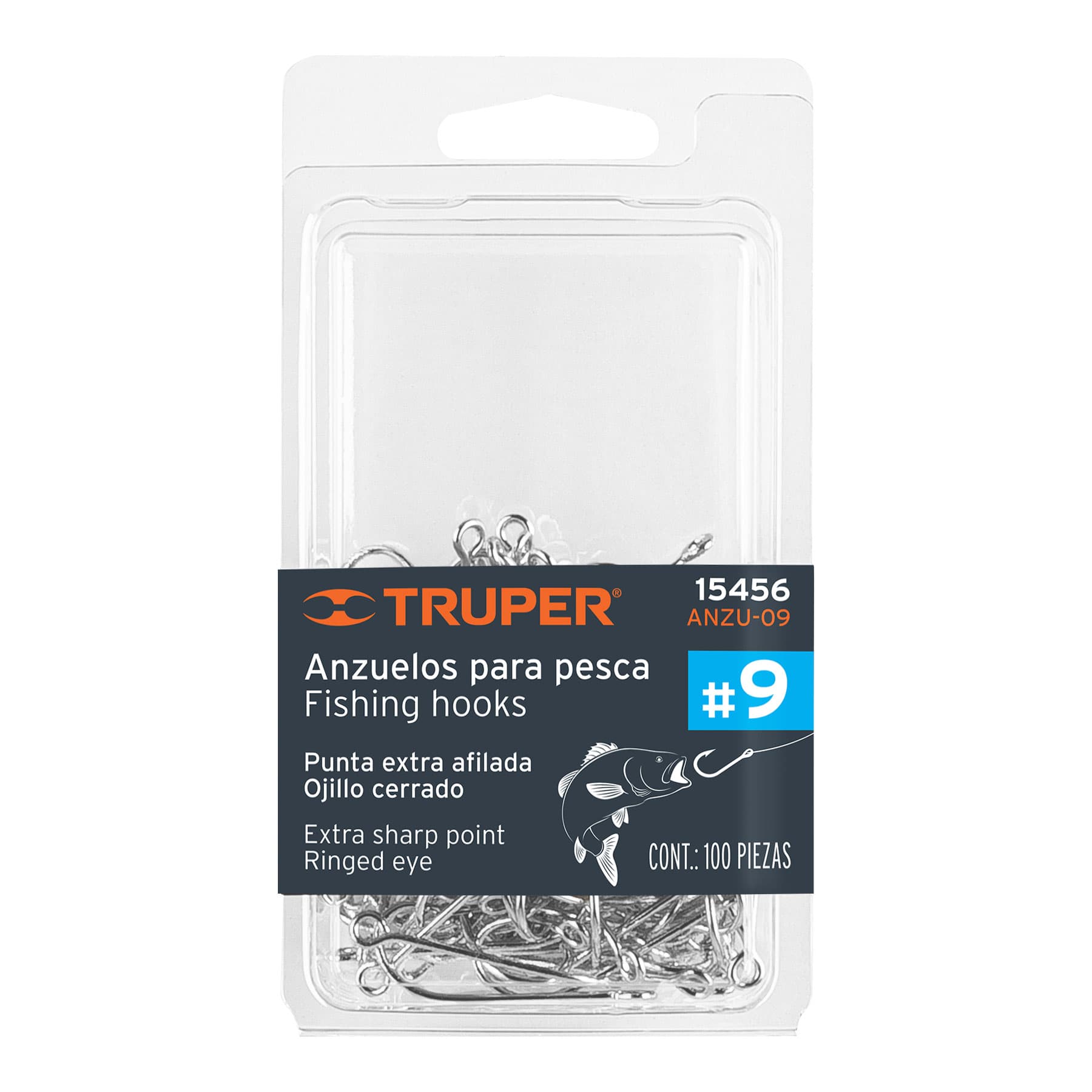 Blíster con 100 anzuelos para pesca 9, TRUPER