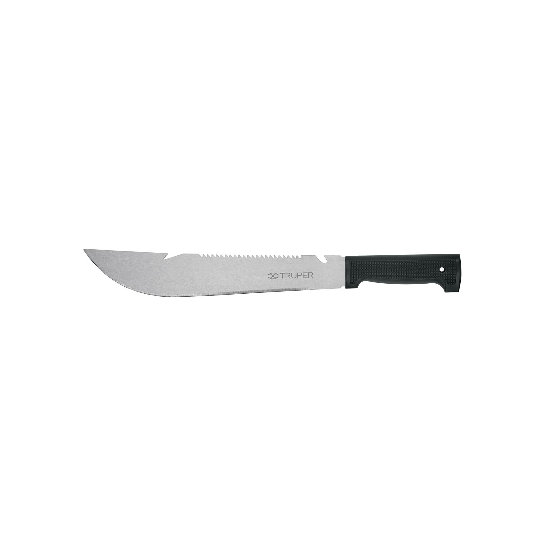 Machete rambo 12", cacha inyectada negra, con funda, TRUPER