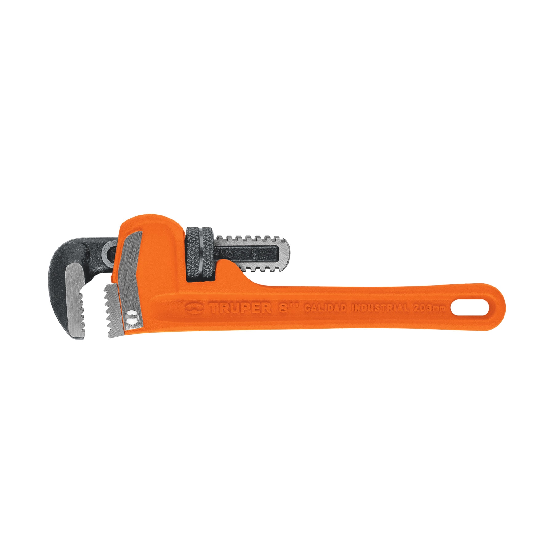 Llave stilson 8" cuerpo robusto de hierro dúctil, TRUPER