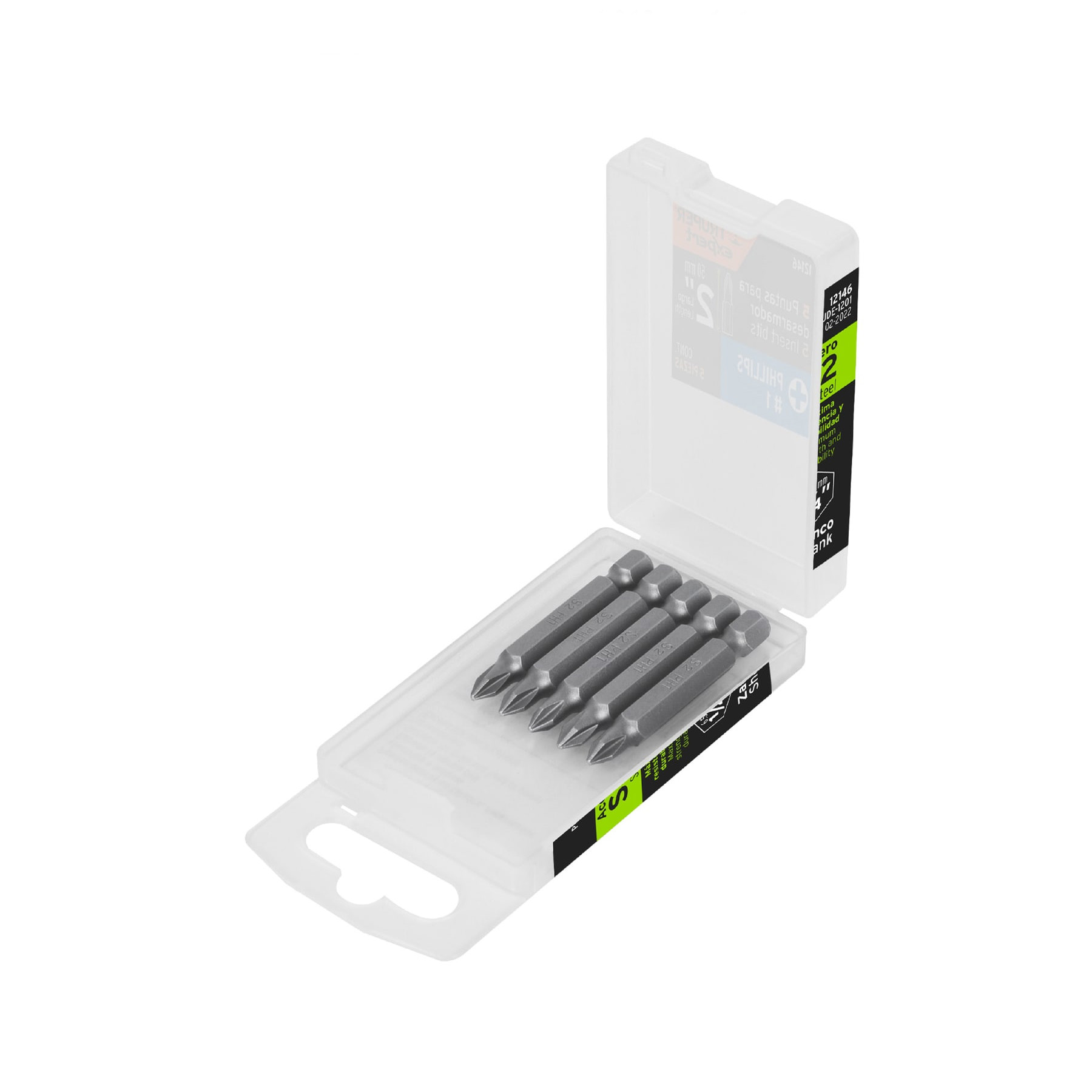 Estuche con 5 puntas de cruz PH1 largo 2", TRUPER EXPERT