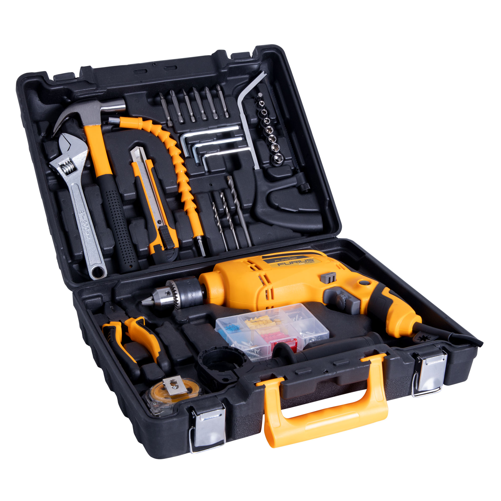 TALADRO 550W 1/2 PERCURT FURIUS SET ACCESORIOS HEFUFD52KIT
