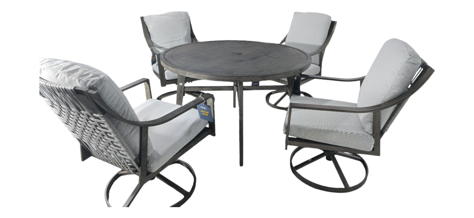 JUEGO DE COMEDOR CON SILLAS GIRATORIAS COM123020