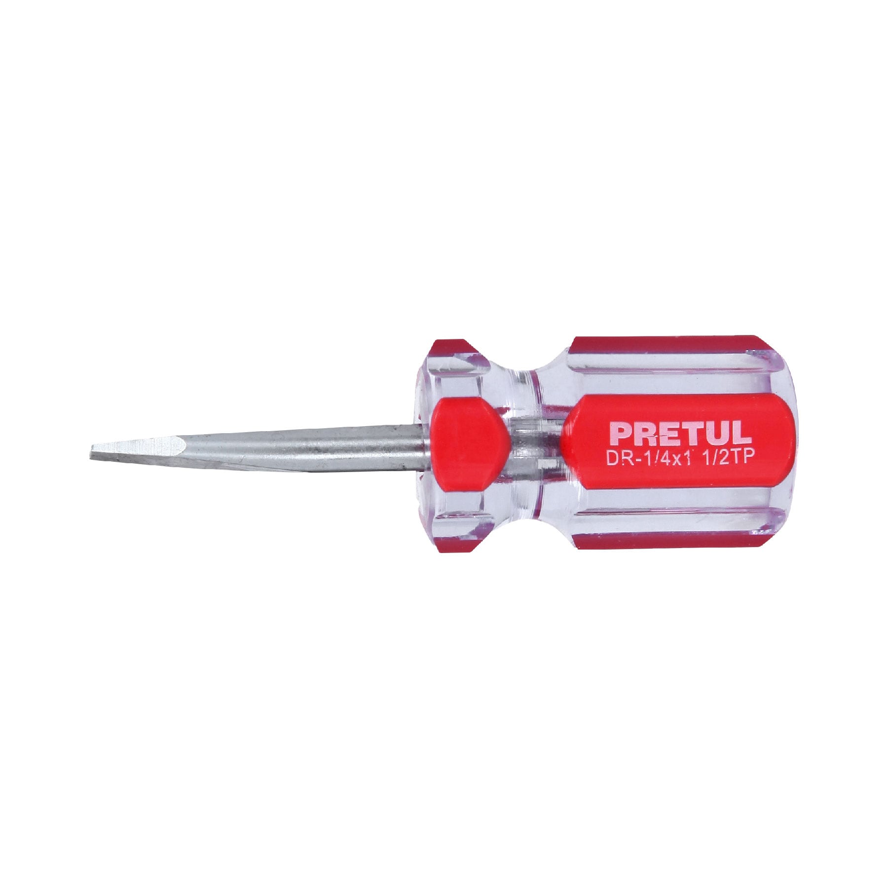 Desarmador plano 1/4 x 1-1/2" mango de PVC, PRETUL