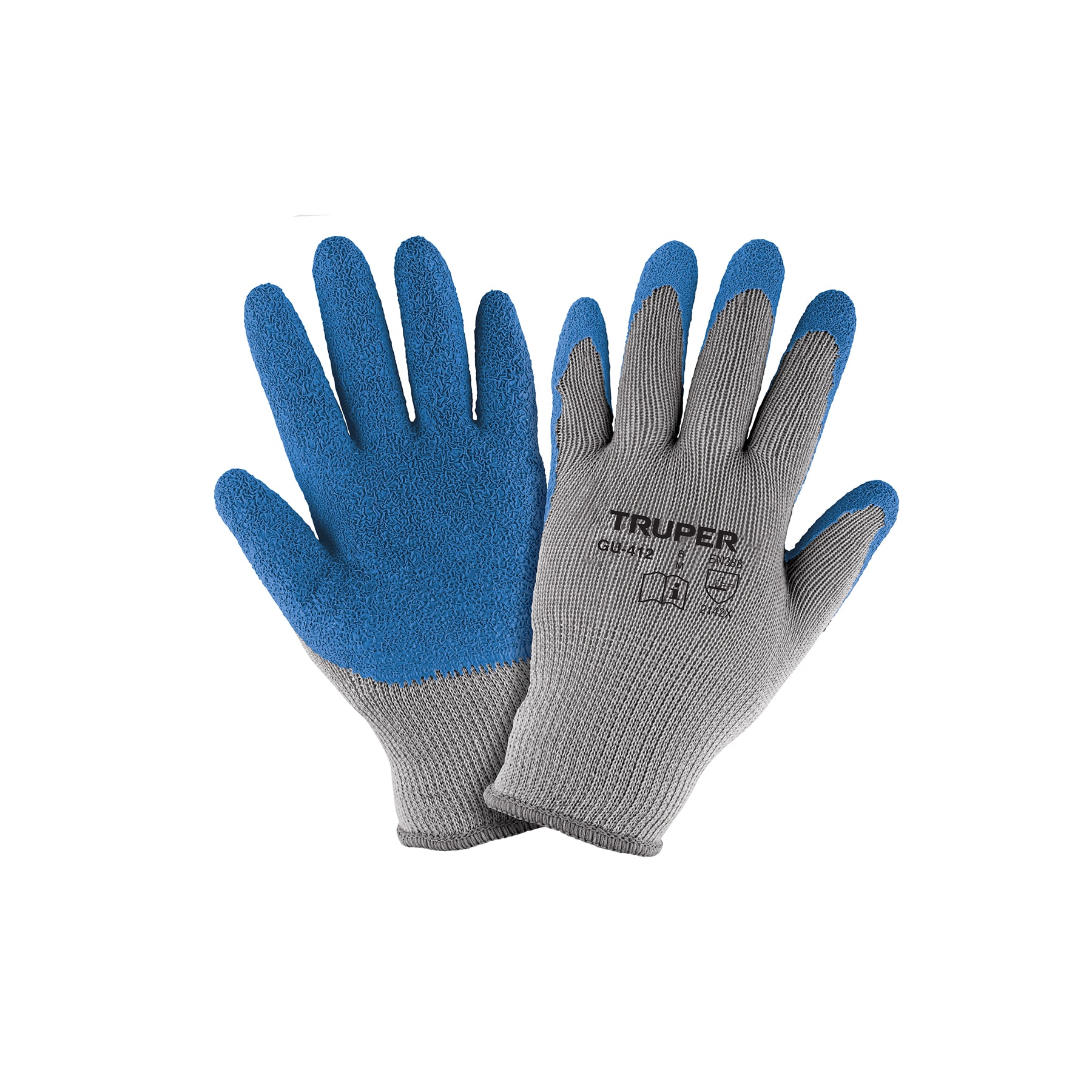 Guantes de poliéster recubiertos de látex, M, TRUPER