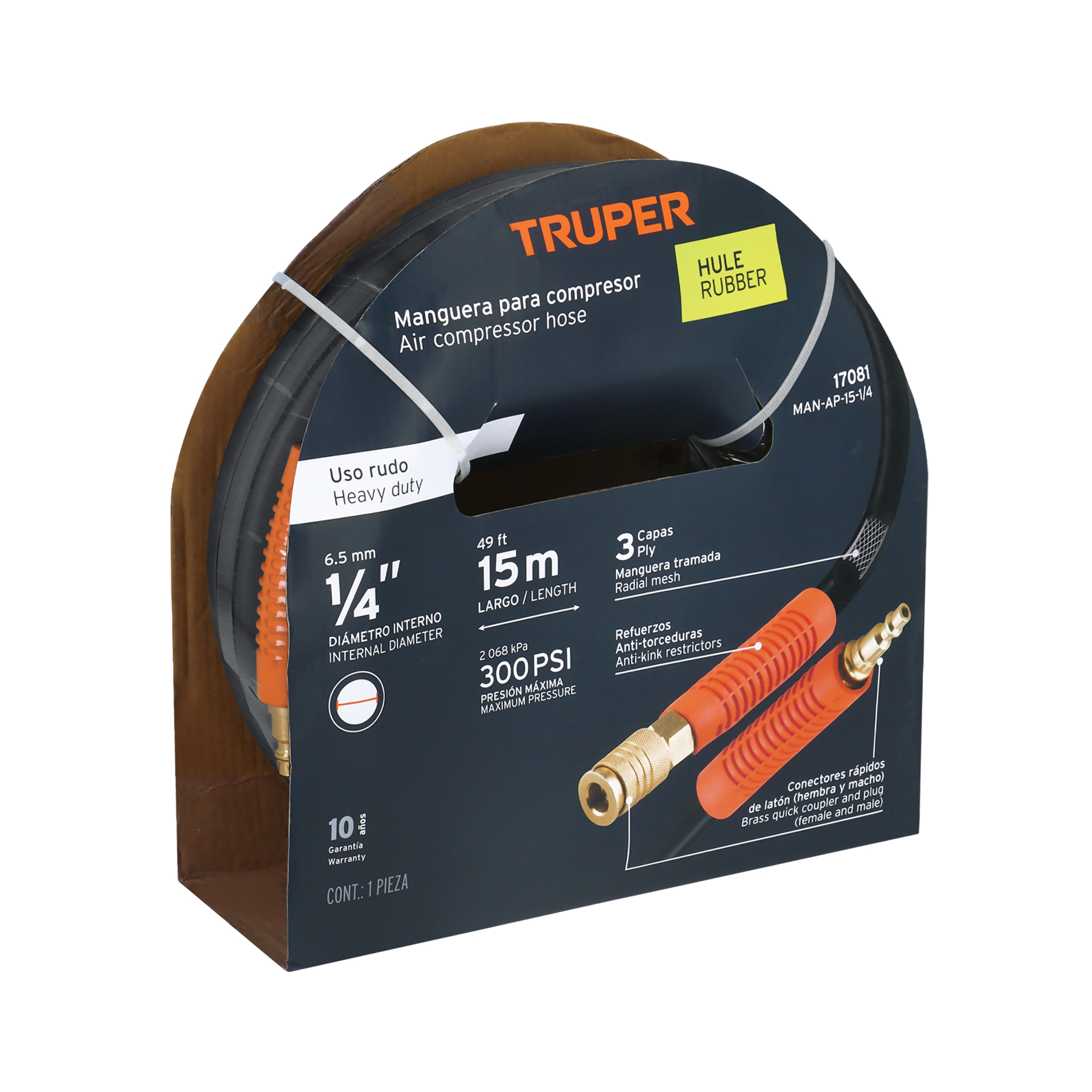 MANG P/COMPRESOR 1/4" X 15mts MAN-AP-15-1/4 TRUPER 17081