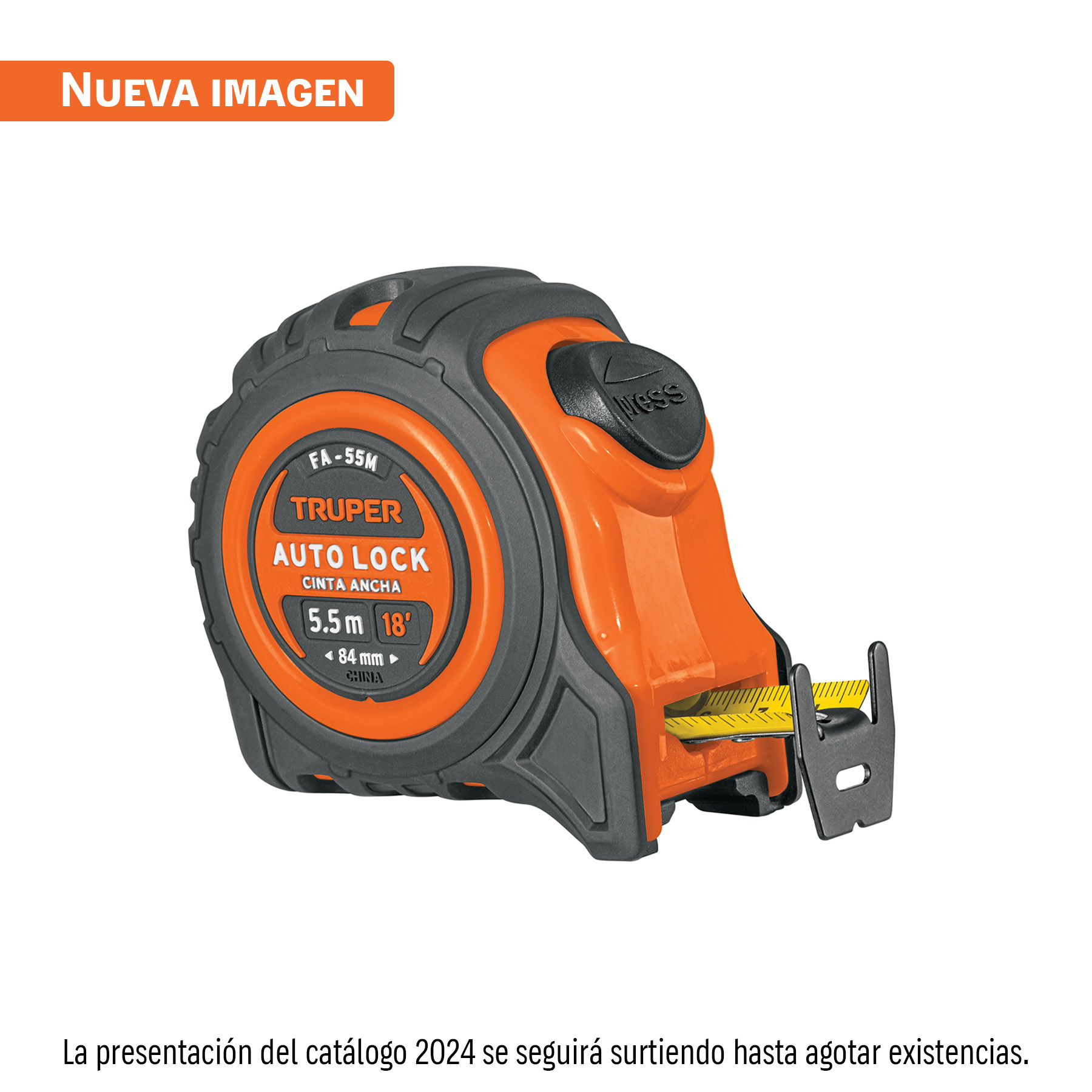 Flexómetro Auto-Lock contra golpes 5.5 m cinta 25 mm
