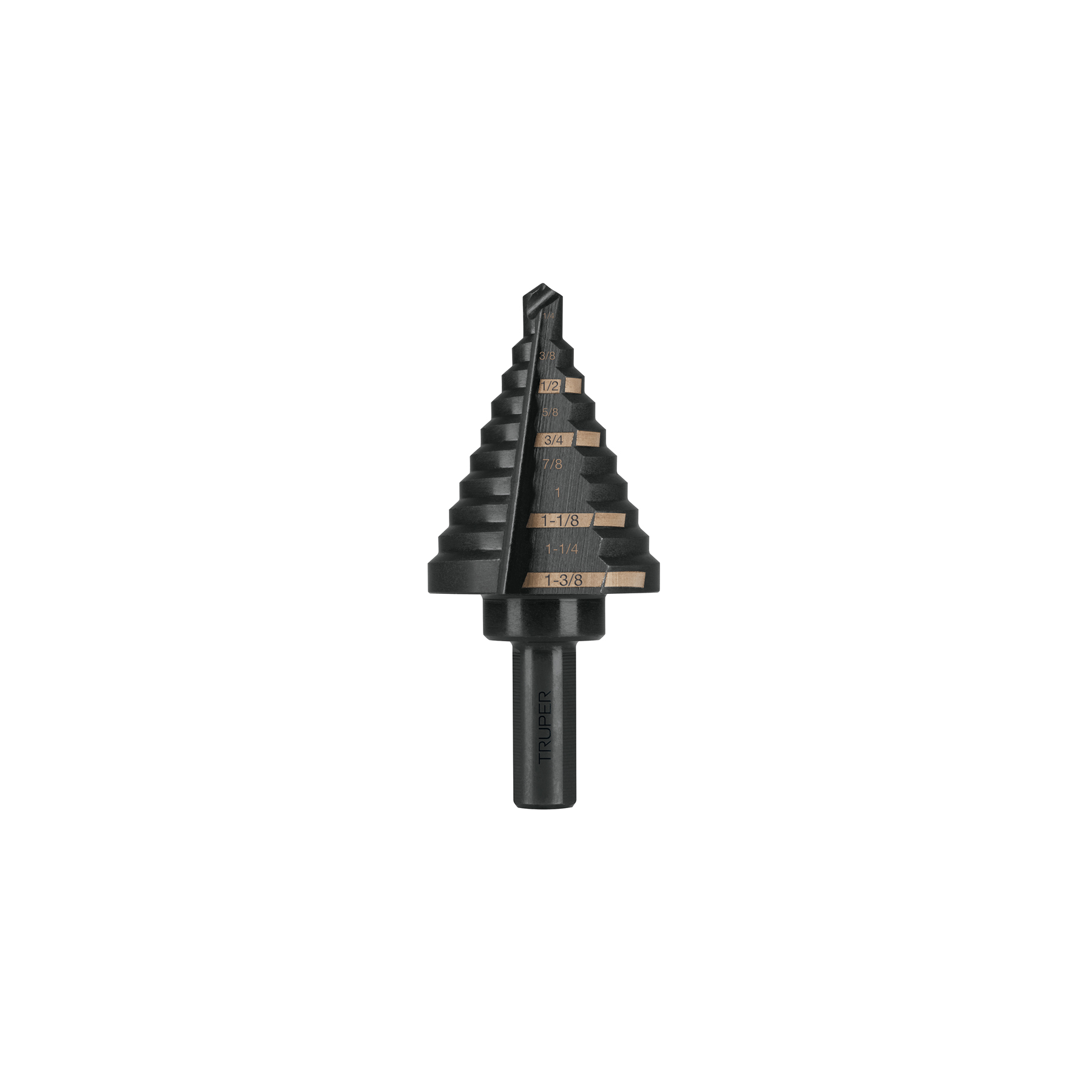 Broca escalonada óxido negro 10escalones 1/4 a 1-3/8",Truper