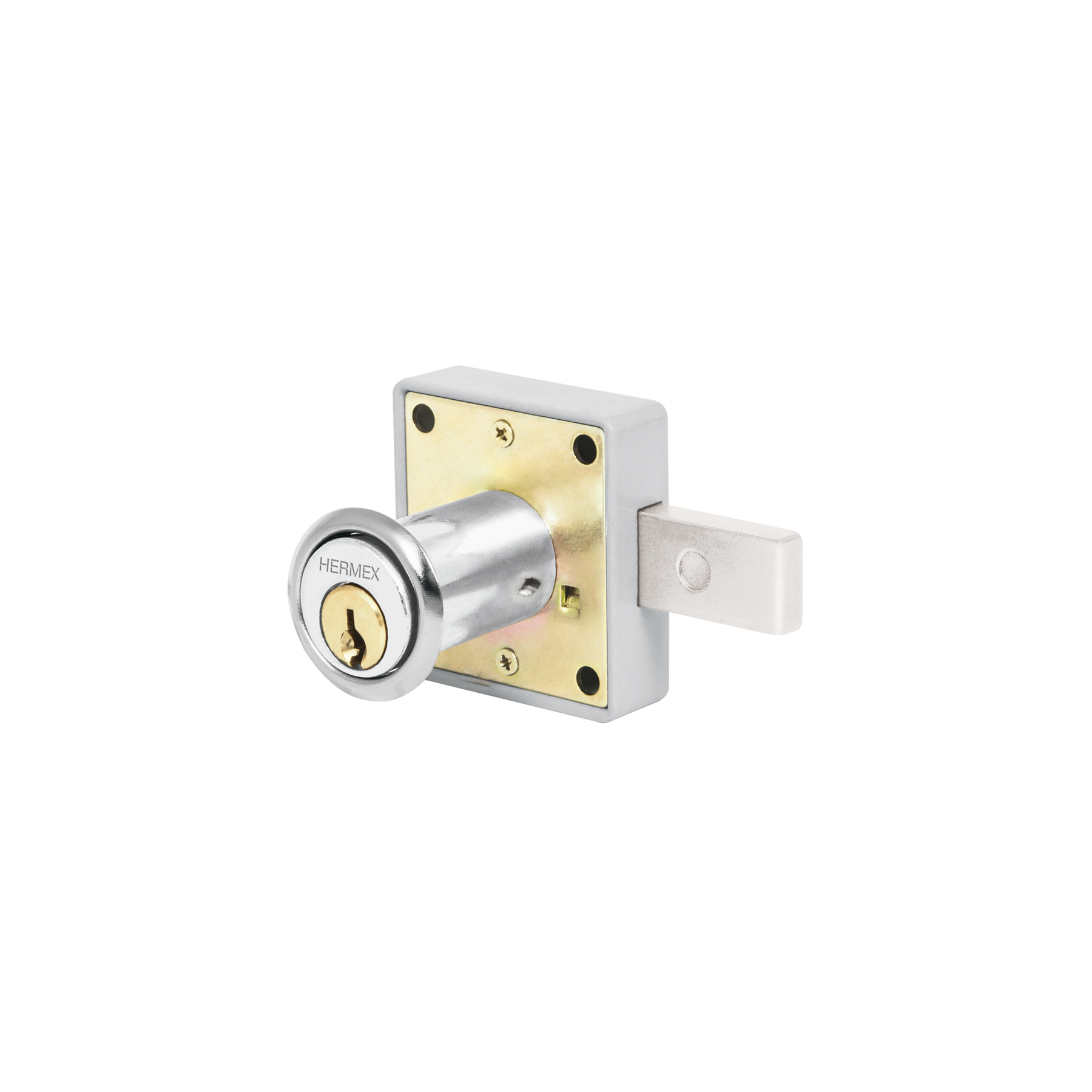 Cerradura para mueble, modelo 25, cromo, HERMEX