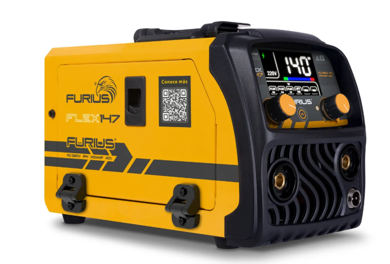 SOLDADOR INVERSOR MULTIPROCESO FURIUS FLEX 147 - 140A 110/220V DUAL VOLTAGE - FCAW SIN GAS / MMA / TIG LIFT ARC