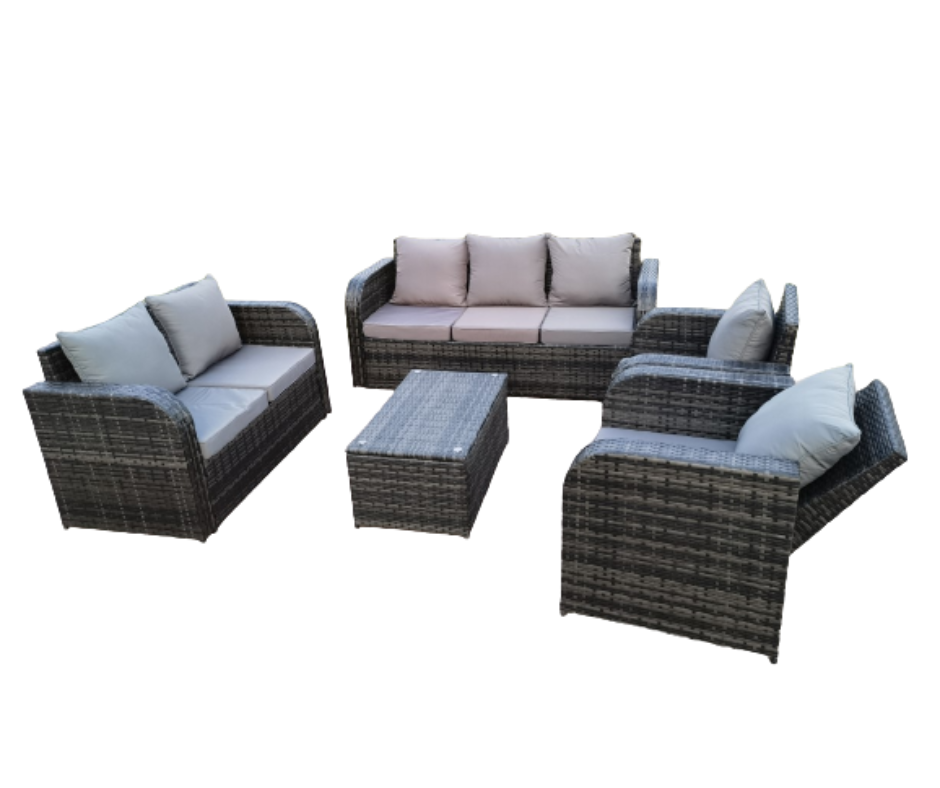 JUEGO TERRAZA 5 PIEZAS CON MESA, COJINES DE POLIESTER RATAN OUTTER TE123801