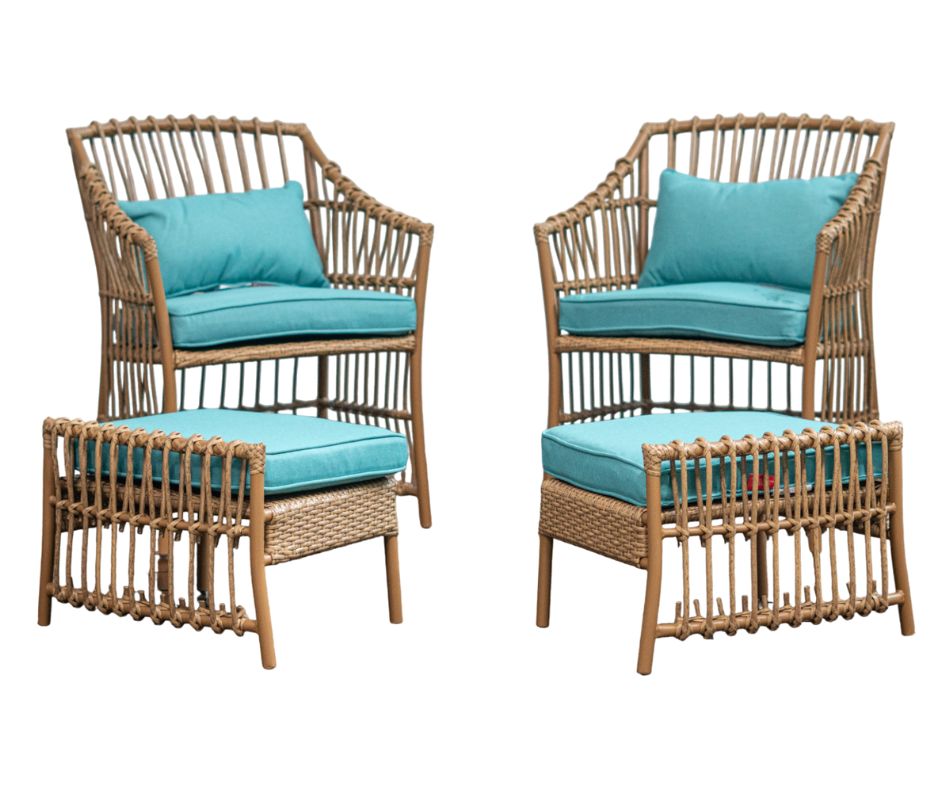 JUEGO TERRAZA 4 PIEZAS RATTAN 2 BUTAKAS 2 SILLAS BISTRO OUTTER SE1235