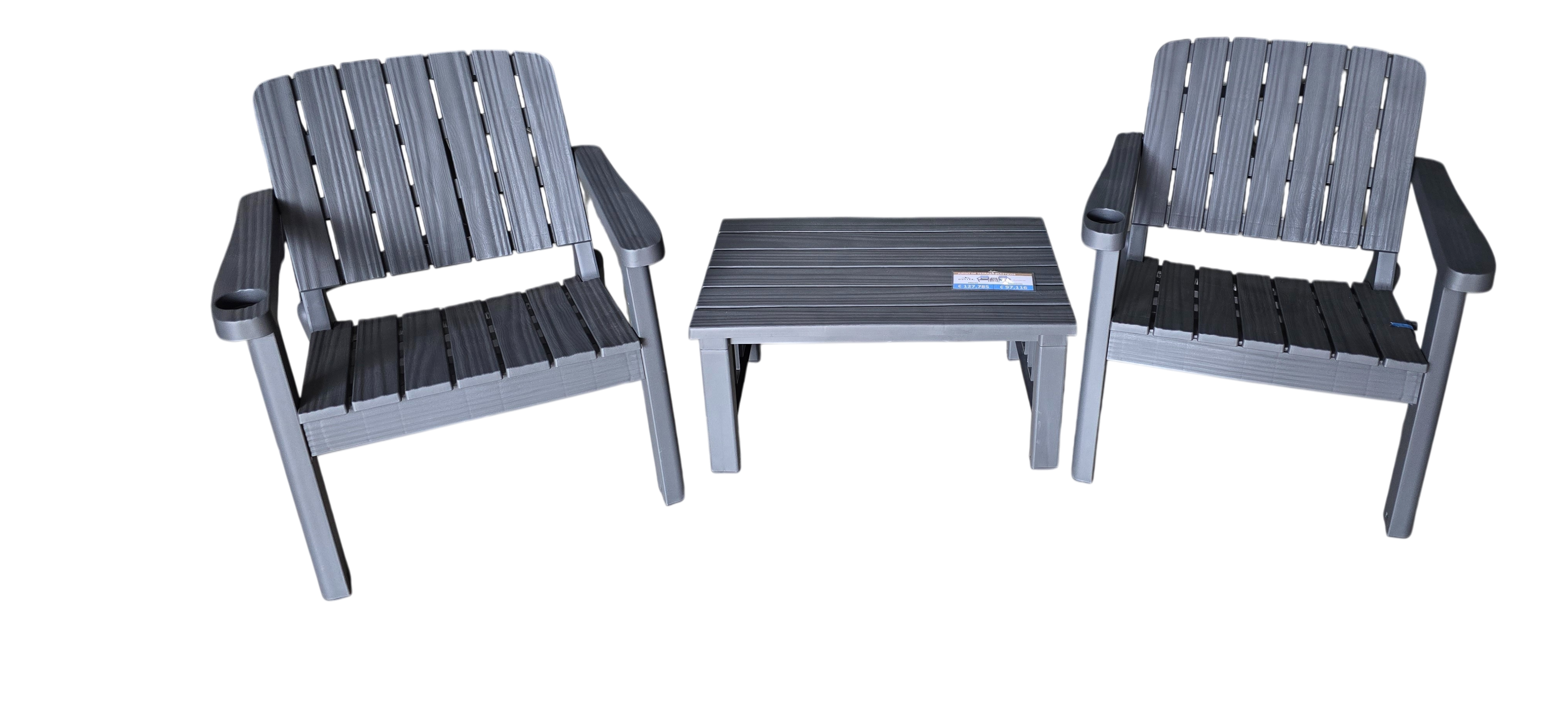 JUEGO DE  TERRAZA 2 PLAZAS PLASTICO PLA12501-02