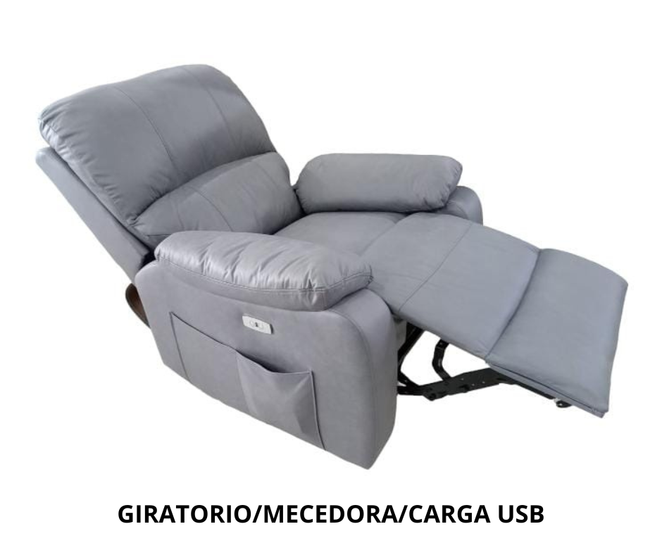 SILLON RECLINABLE ELECTRICO USB GIRATORIO SMART SPACE HL-C-23145EGU